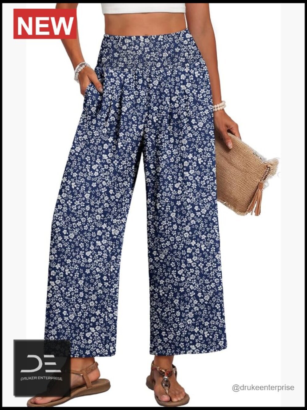 High Waisted Wide Leg Palazzo Pants with Pockets
